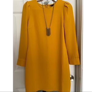 Who What Wear Mustard Yellow Long Sleeve Dress